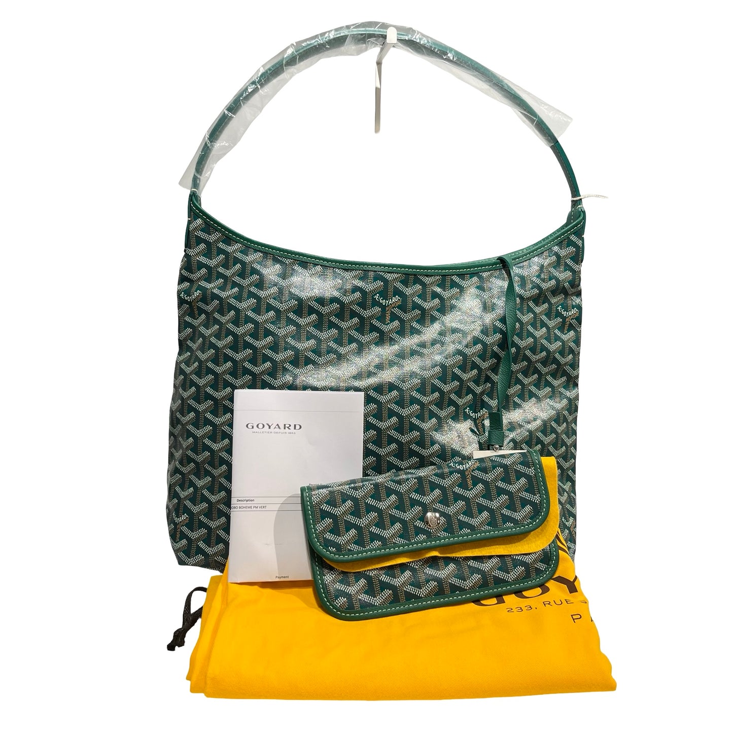 Brand New GOYARD Goyardine Canvas Bohème Hobo Bag Green