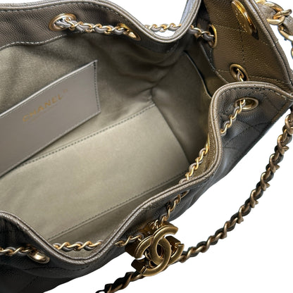 Used CHANEL Caviar Quilted Hobo Bag Hobo Bag Brown GHW