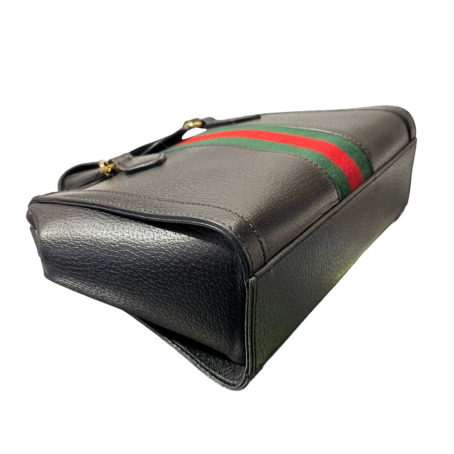 Used GUCCI Calfskin Leather Ophidia Cross Body Bag GHW Black