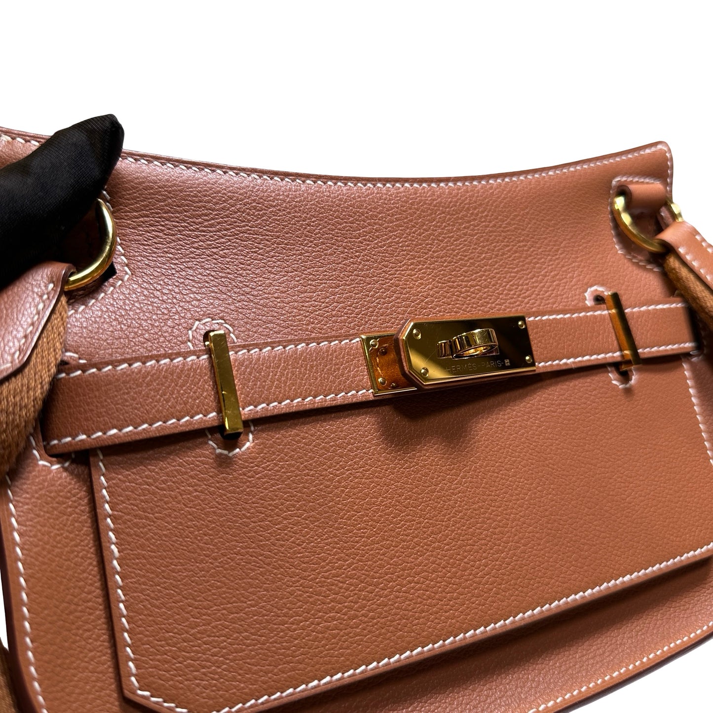 Used HERMÈS Leather MiniJypsiere Cross Body Bag GHW Brown