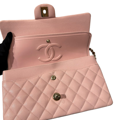Used Chanel CF 25 Chain Shoulder Bag Light Pink GHW