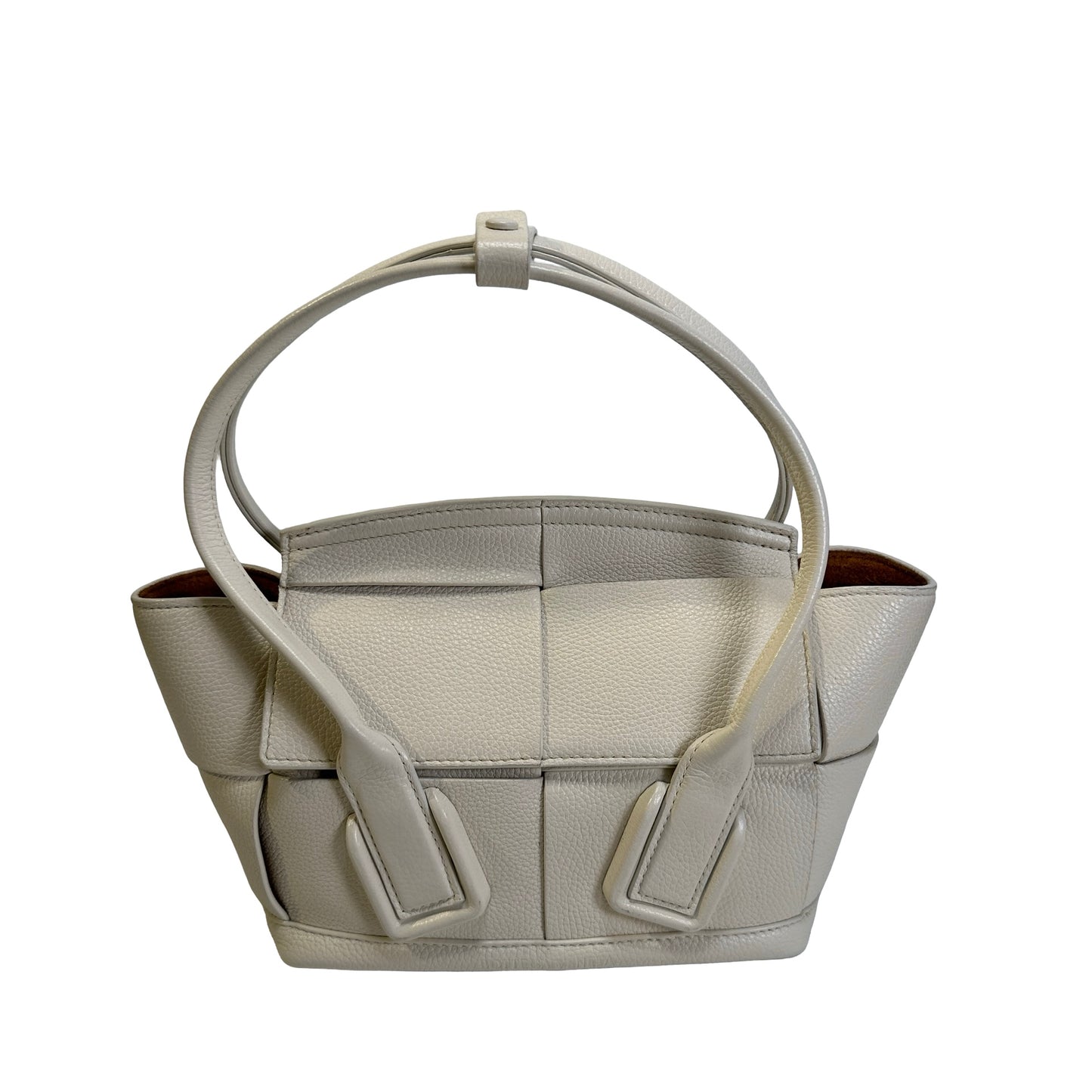 Used BOTTEGA VENETA Intrecciato Arco Handbag White