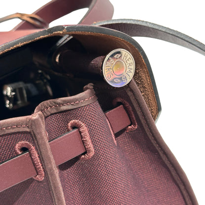 Used HERMÈS Canvas Herbag 31 Shoulder Bag Red PHW