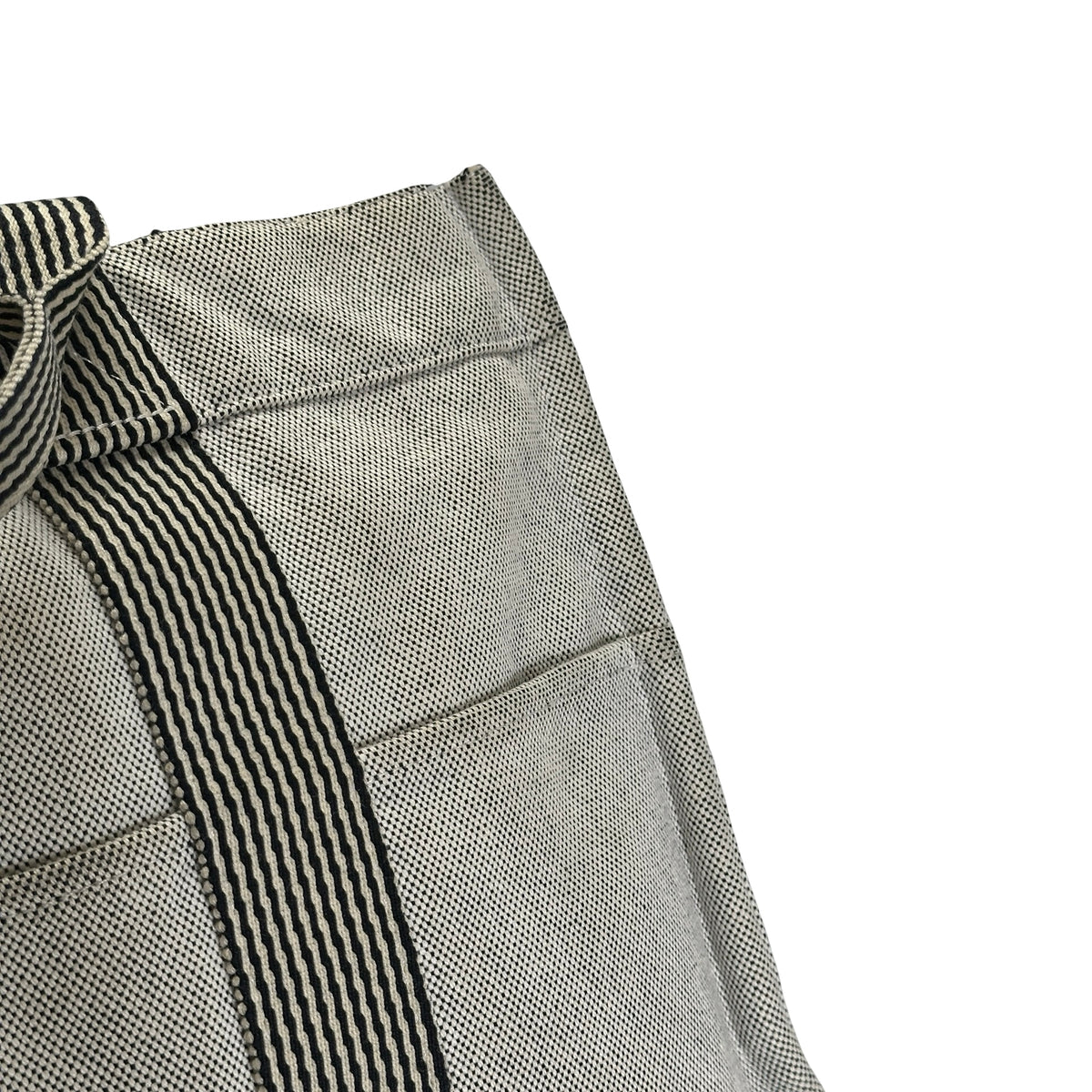Used HERMES Canvas Fourre Tout Tote Bag Grey Black