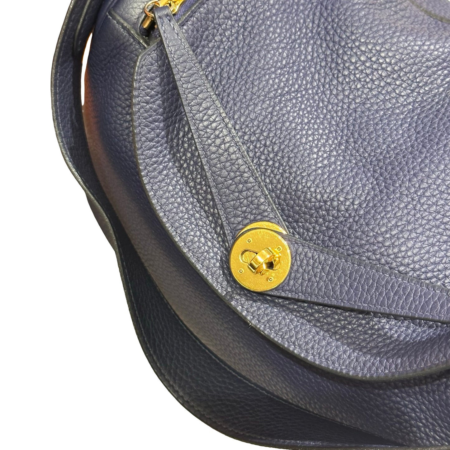 Used HERMÈS Lindy 30 Shoulder Bag Navy Blue GHW