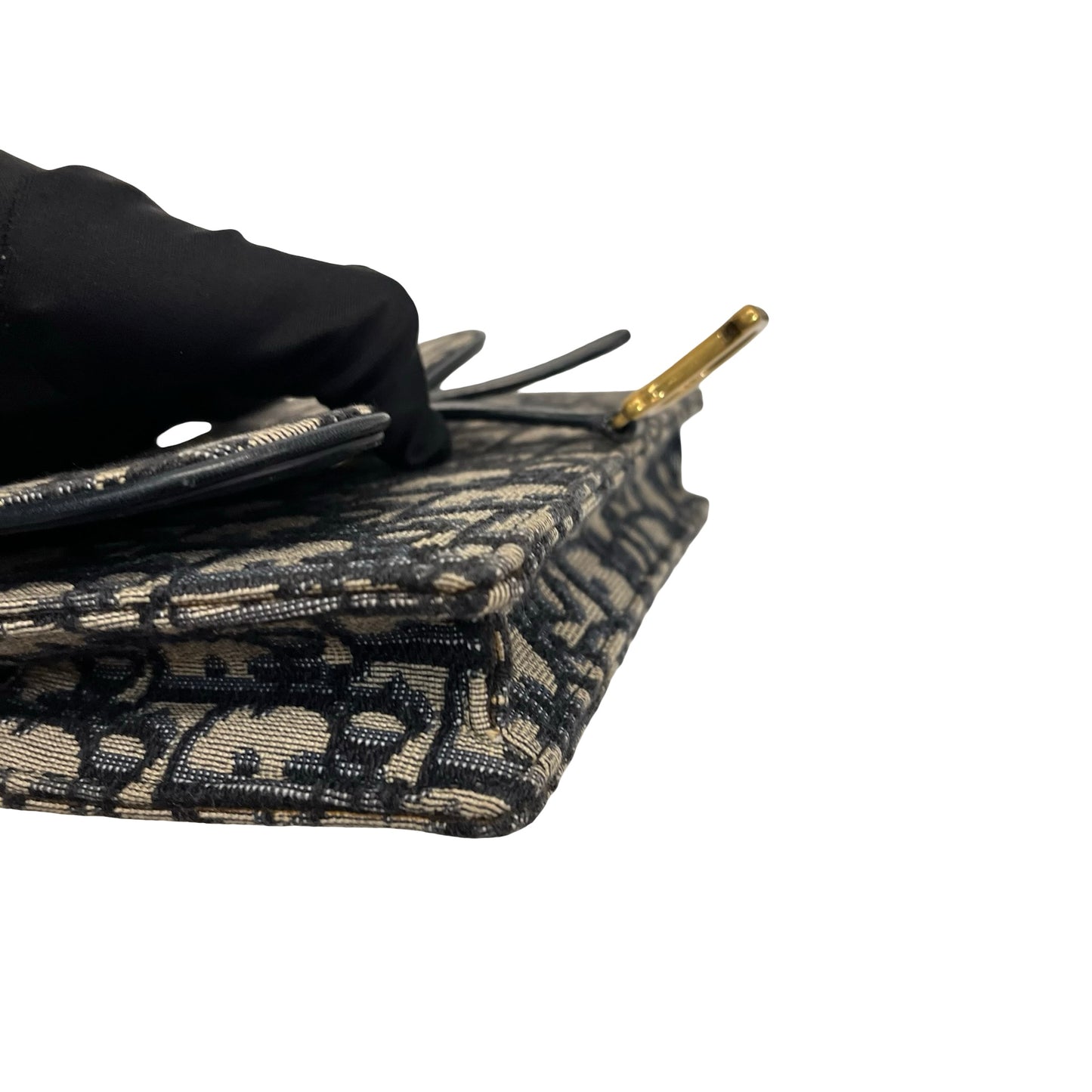 Used DIOR Belt bag Navy Beige GHW