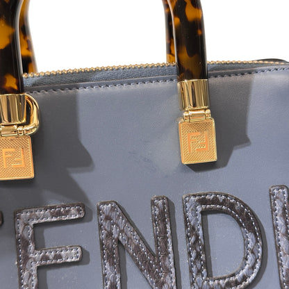Used FENDI Leather By The Way Handbag Blue GHW