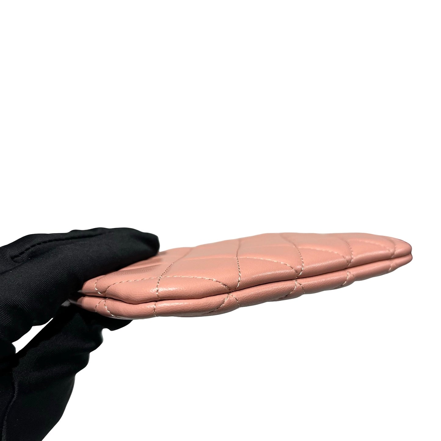 Unused CHANEL Lambskin Leather Pouch Pink PHW