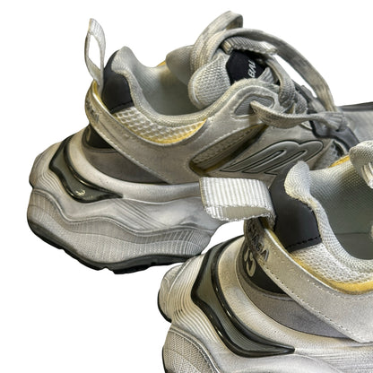 Used BALENCIAGA Mesh Nylon Runner Sneakers White Black Silver