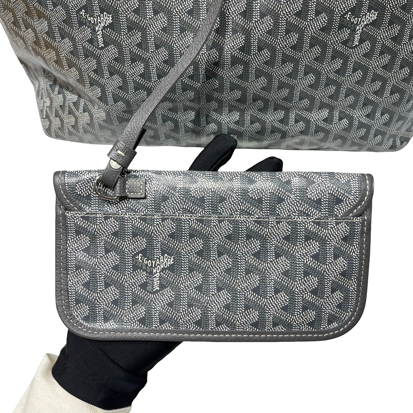 Used Goyard Canvas Tote PM Tote Bag Gray