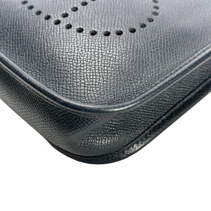 Used HERMES Leather Mini Evelyne Shoulder Bag Black