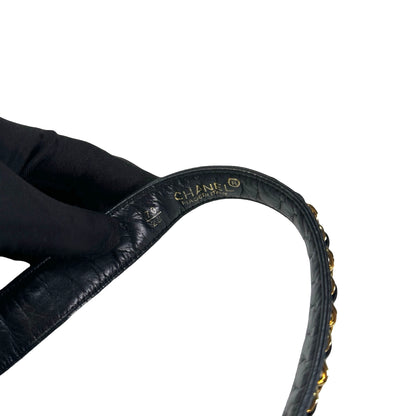 Used CHANEL Quilted Matelasse Belt bag Black
