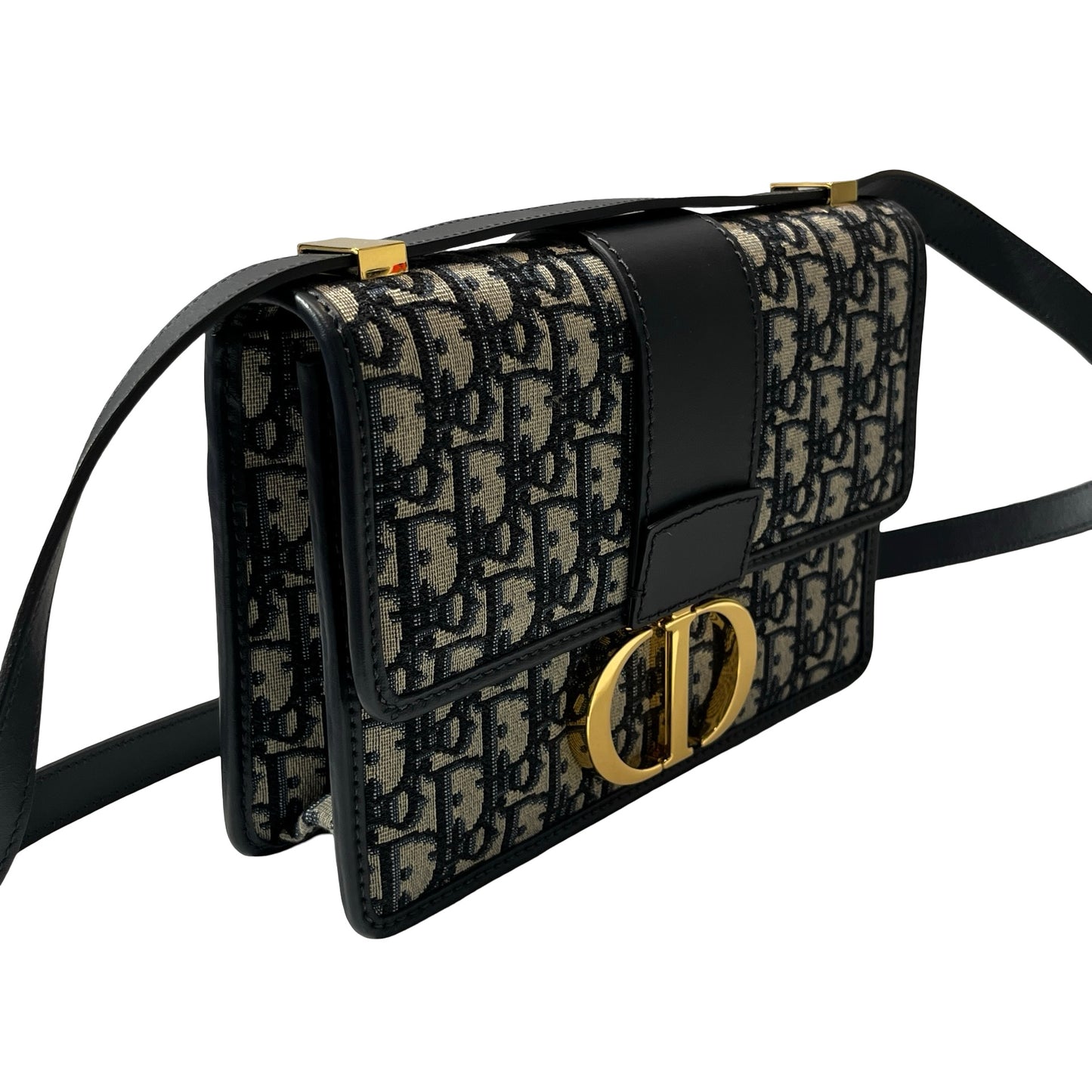 Used DIOR Canvas MONTAIGNE 30 Cross Body Bag Navy Blue