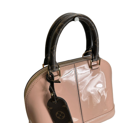 Used LOUIS VUITTON Monogram Vernis Alma Handbag Rose Velours Brown