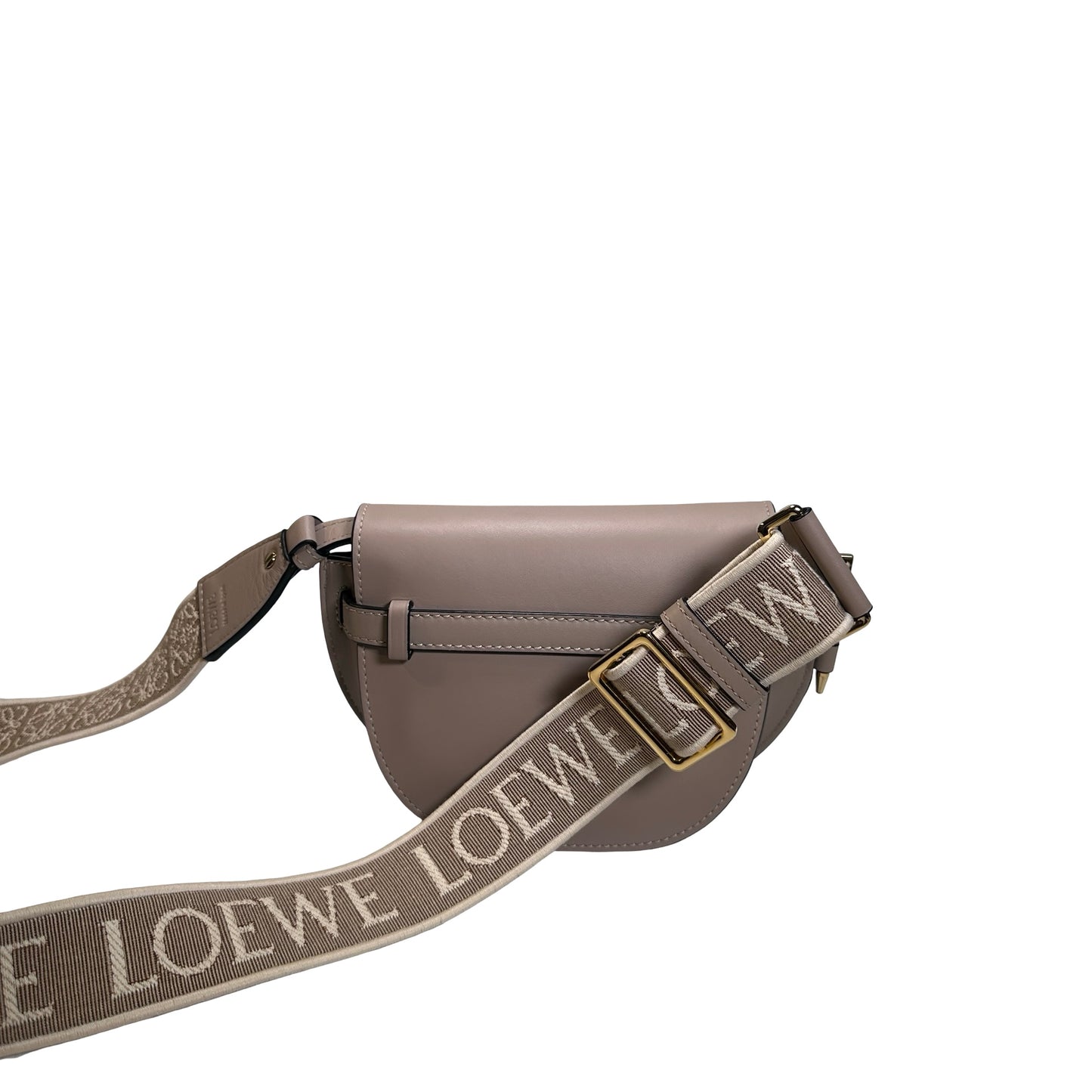 Used LOEWE Calfskin Gate Dual Crossbody Bag Taupe