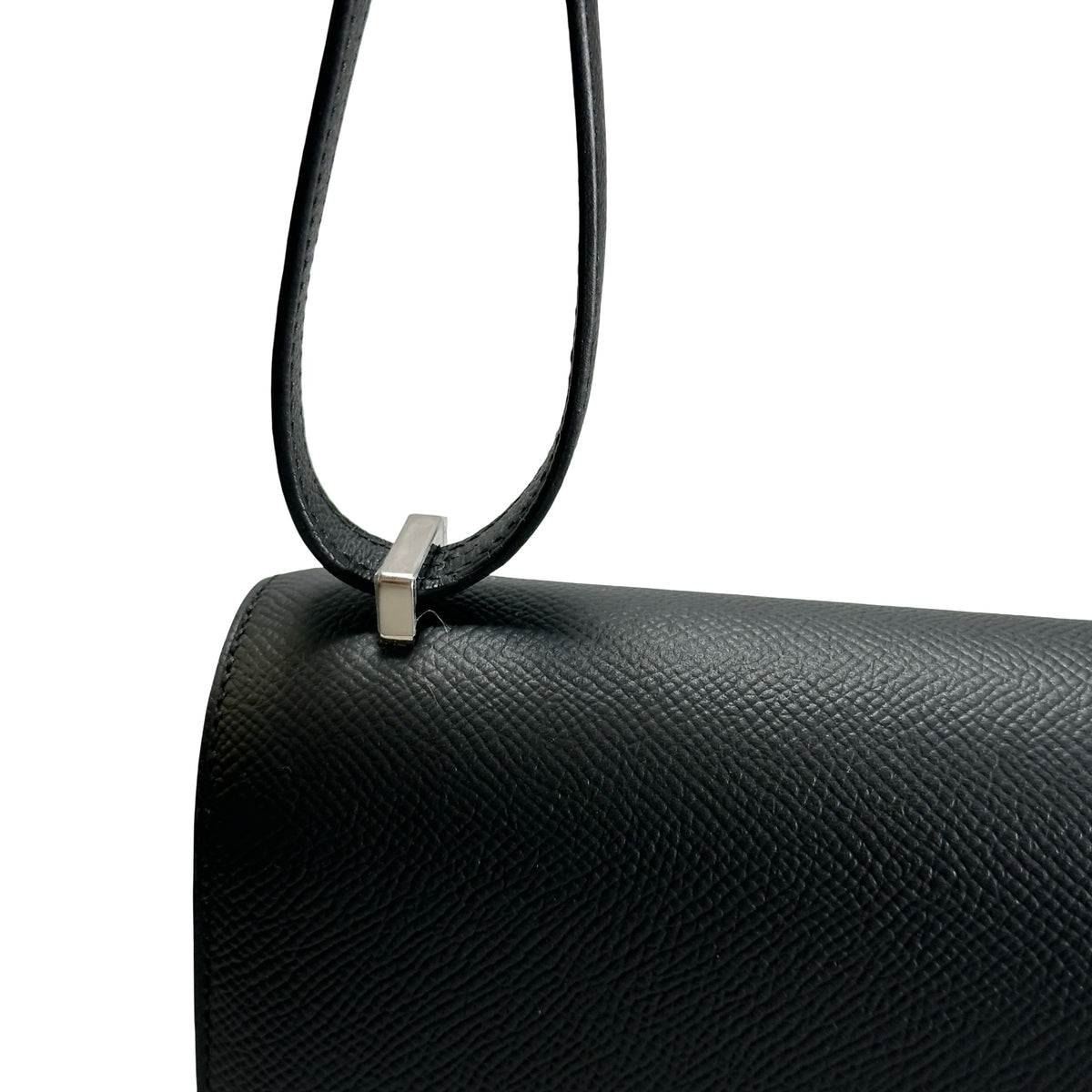Brand New HERMES Epsom Constance Crossbody Bag Black Silver