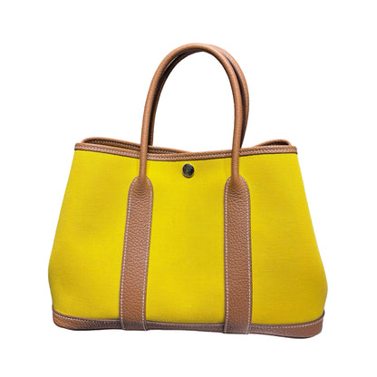 Hermès Garden Party 30 Handbag Yellow PHW