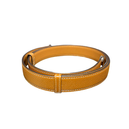 Used HERMÈS Calfskin Leather Belt Gold PHW