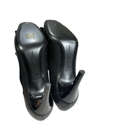 New BOTTEGA VENETA Lambskin Leather New Bottega Veneta Ribbon Heels Shoes Black Shoes Black