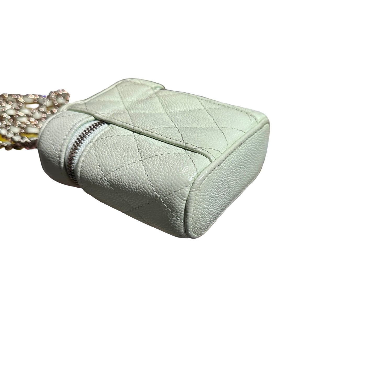 Used Chanel Mini Vanity Mini Bag Mint Green GHW