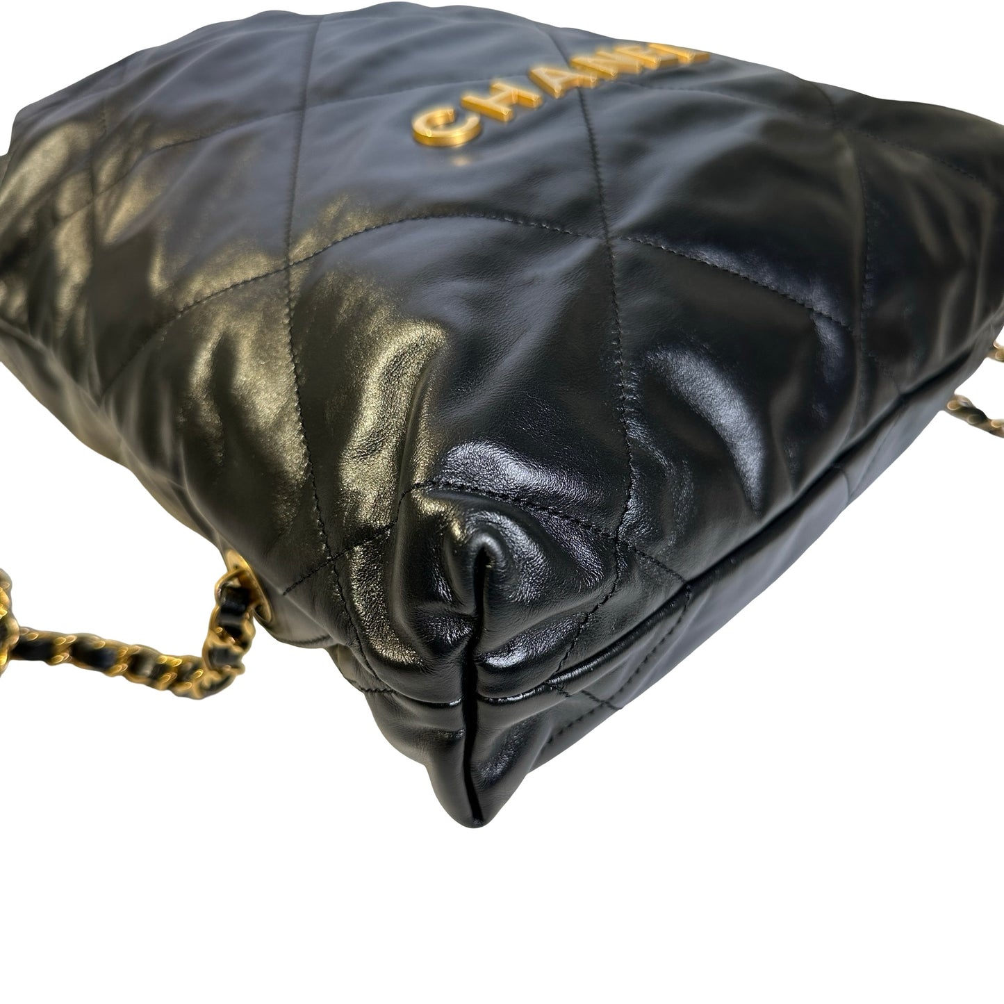 Used CHANEL Quilted Calfskin Chanel 22 Backpack Backpack Black Gold hardware