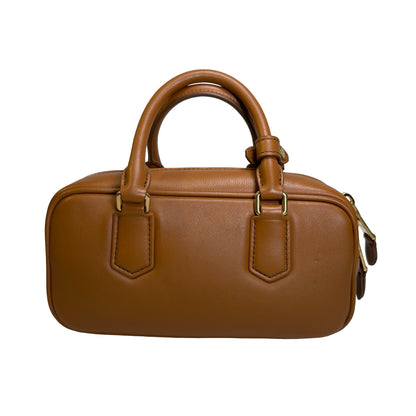Used MIU MIU Leather Bowling Handbag Brown