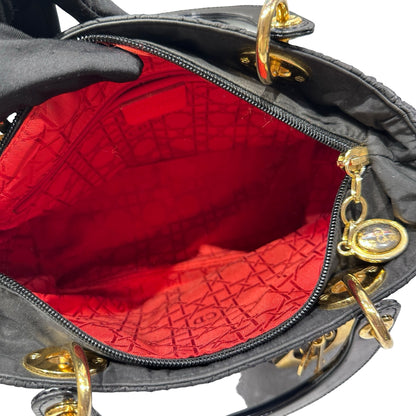 Used DIOR micro lady dior VINTAGE Handbag Black GHW