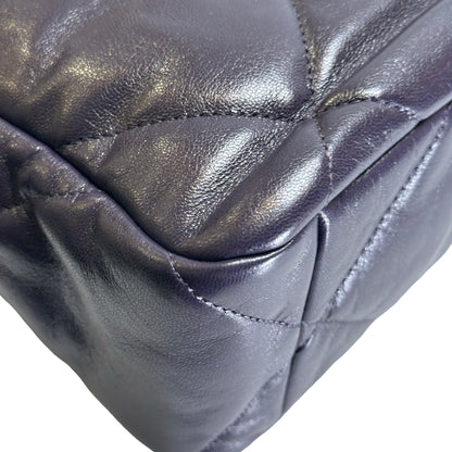 Used CHANEL Lambskin Quilted Chanel 19 Large Chain Shoulder Bag Purple GHW