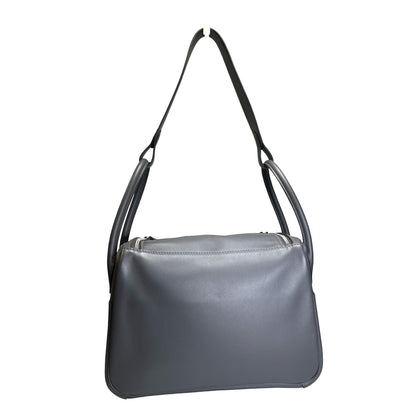 Used HERMES Clemence Lindy 26 Shoulder Bag Gris Etain PHW