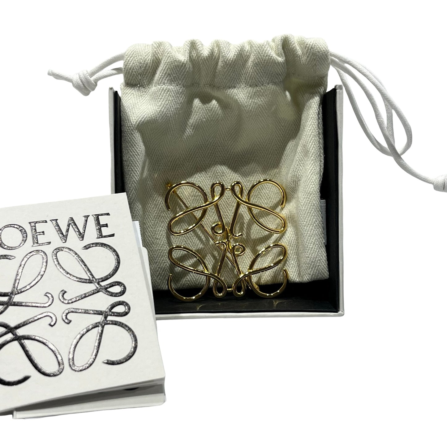 Used Loewe Anagram Brooch Accessories GHW