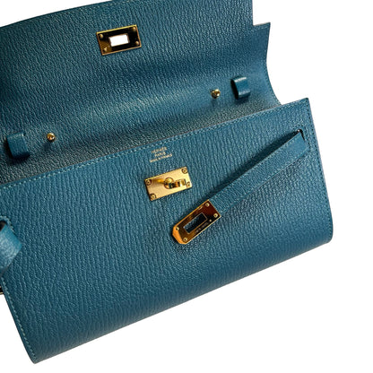 Used HERMES KELLY TO GO Crossbody Bag Green GHW