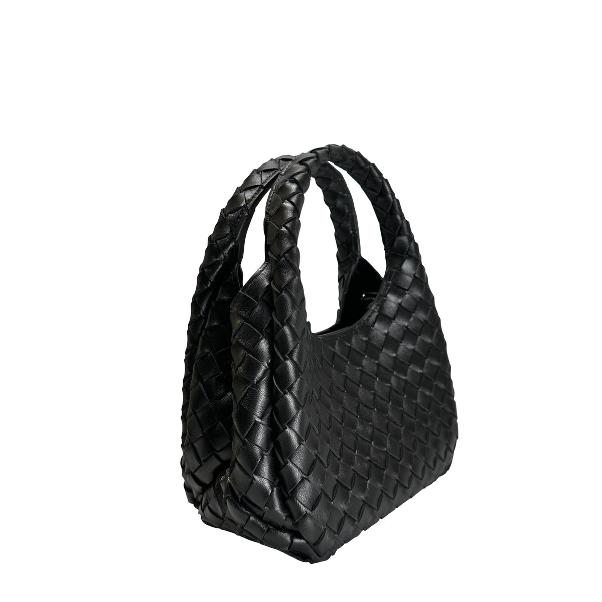 Used BOTTEGA VENETA Intrecciato Leather Jodie Handbag Black
