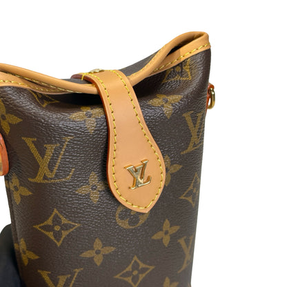 Used LOUIS VUITTON Monogram Coated Canvas Fold Me Pouch Fold Me Bag Brown Beige