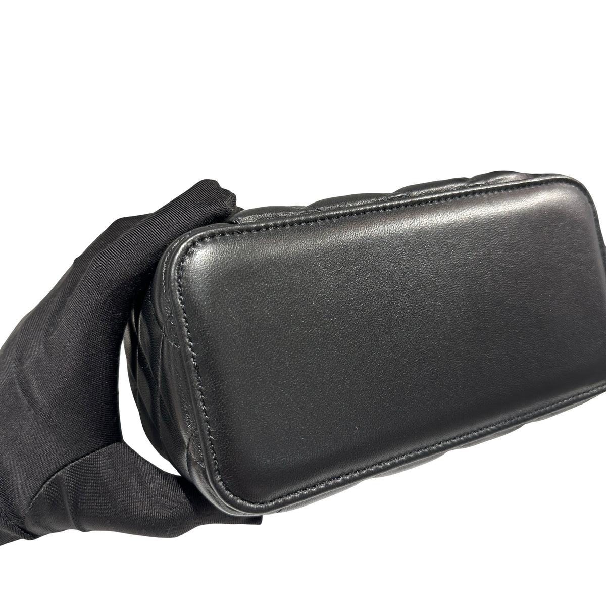 Used CHANEL Matelassé Lambskin Vanity Case Vanity case Black Gold