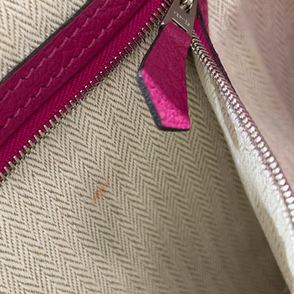 Used HERMÈS Calfskin Leather Negonda Garden Party TPM Clutch Purple