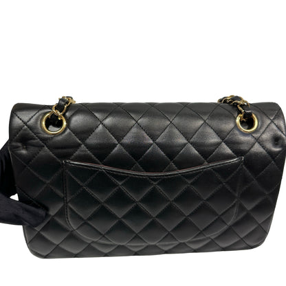 Used Chanel Calfskin Leather CF 25 Shoulder Bag Black GHW