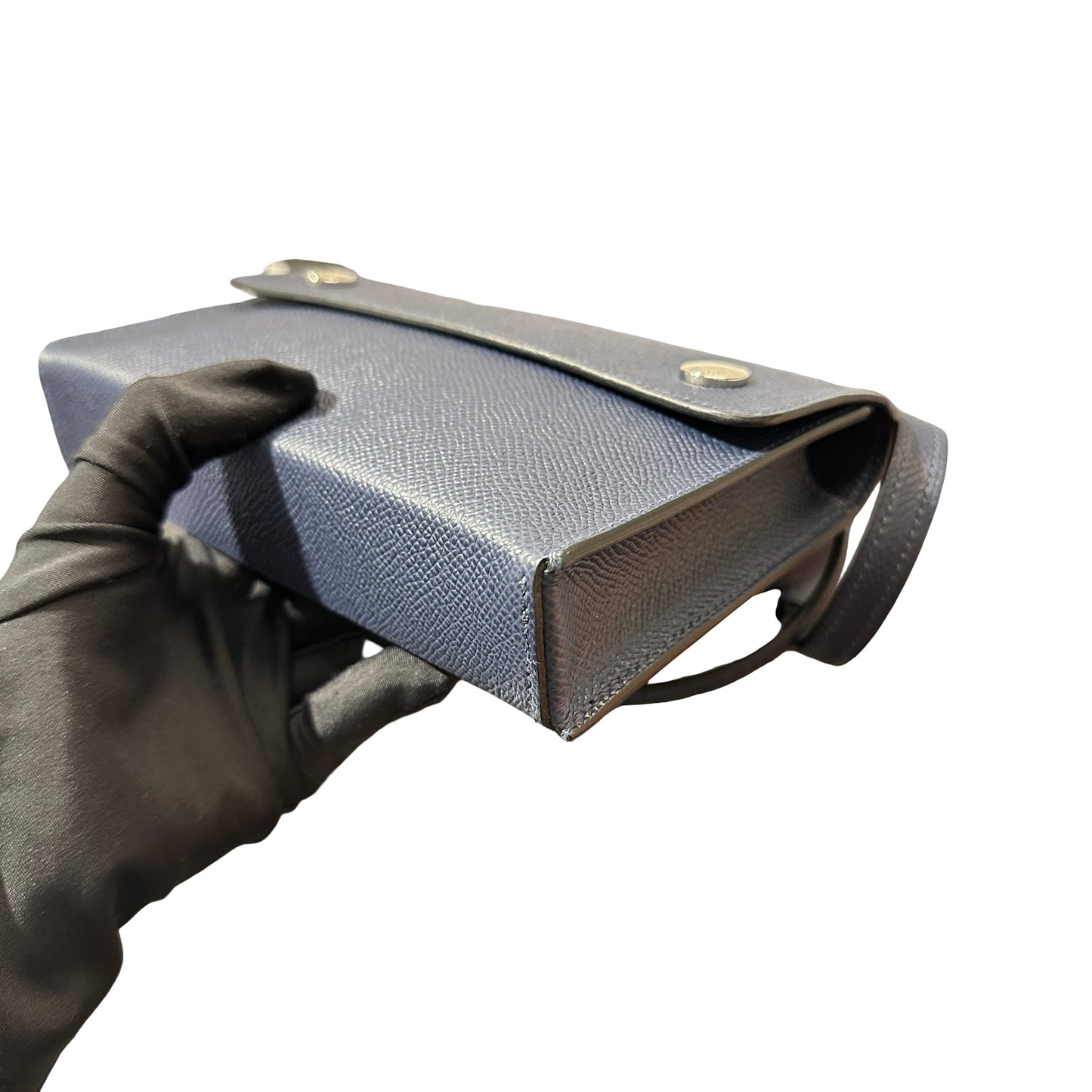 Used HERMÈS Epsom leather Snap bag Wallet Navy PHW