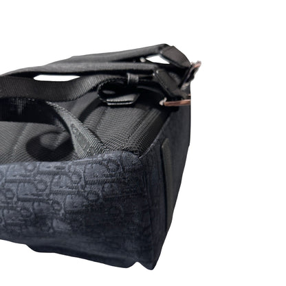 Used Dior Technical fabrics Cotton Calfskin Leather Backpack Navy Blue PHW