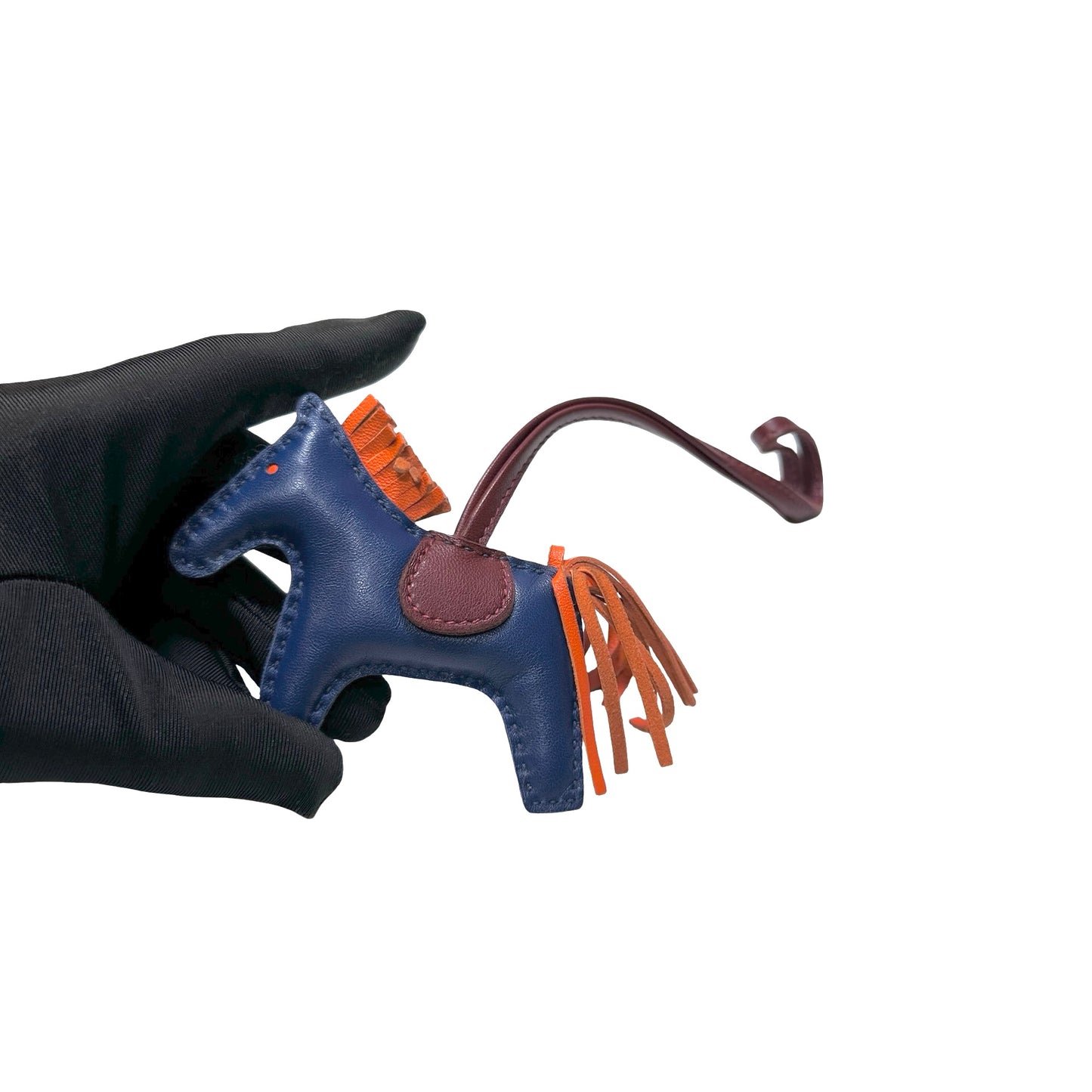 Used HERMÈS Lambskin Leather RODEO Rodeo Navy Blue