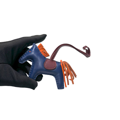 Used HERMÈS Lambskin Leather RODEO Rodeo Navy Blue