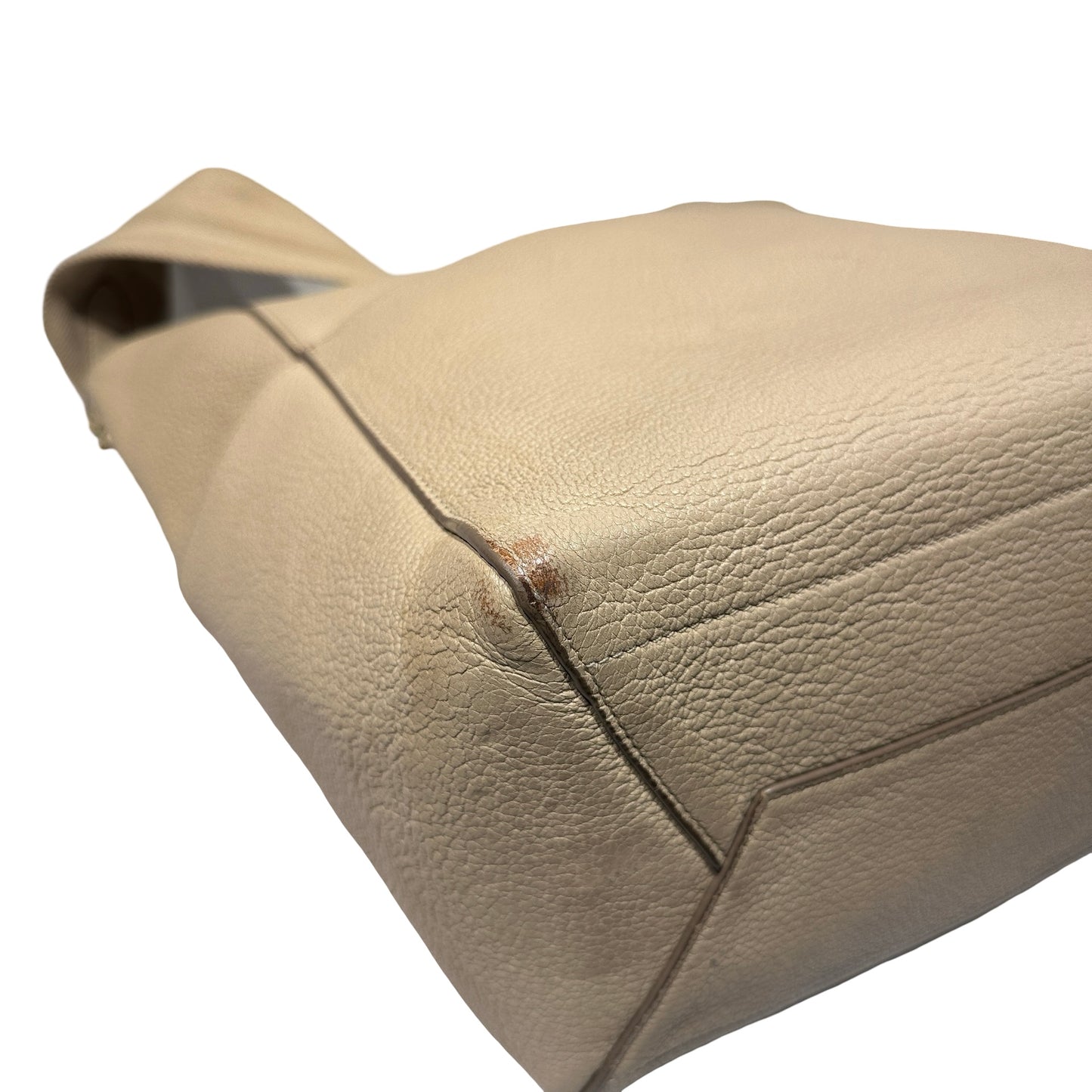 Used CÉLINE Seau Sangle Medium Shoulder Bag Beige GHW