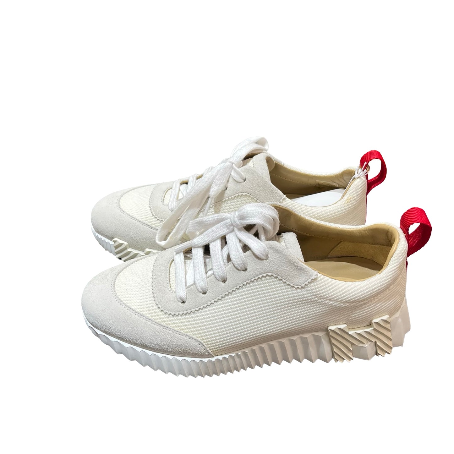 Used HERMÈS Bouncing Sneakers Shoes White Red Shoes White Red