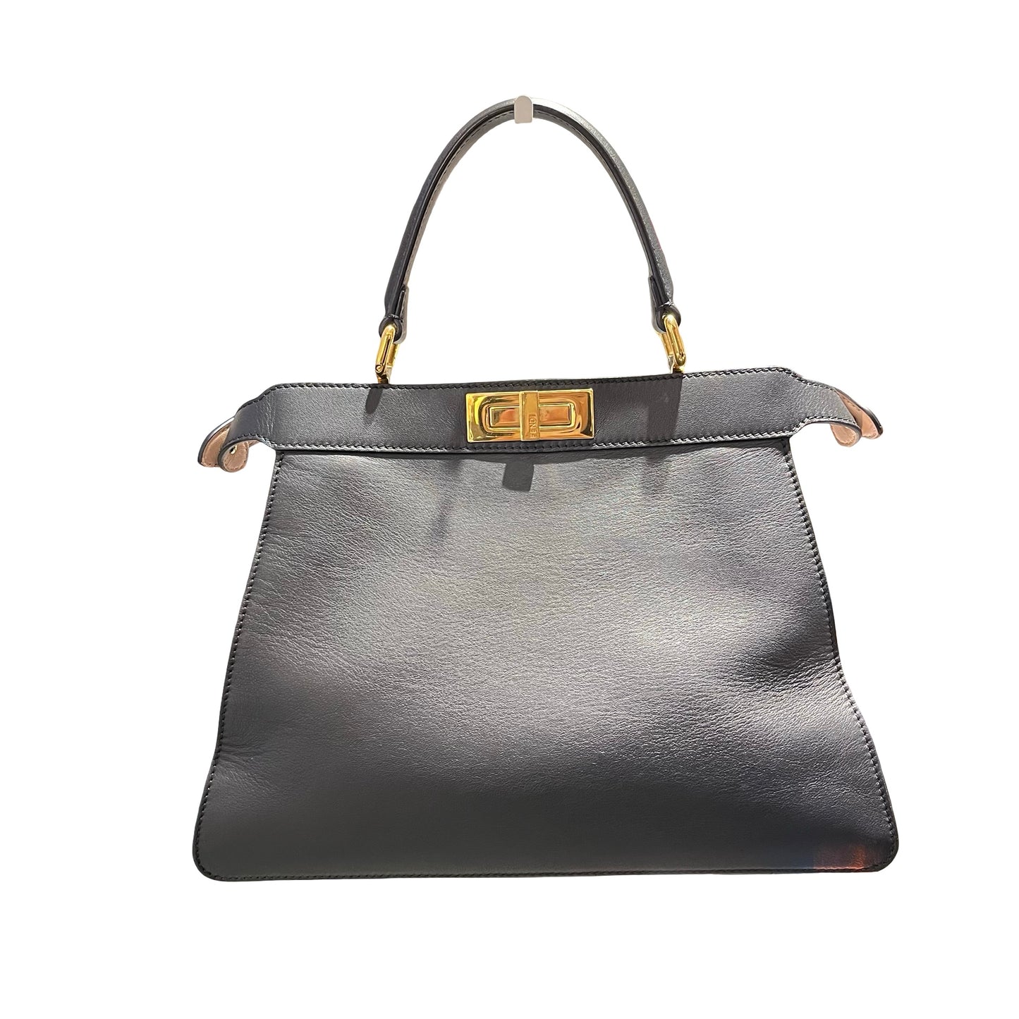 Used FENDI Peekaboo Handbag Black GHW