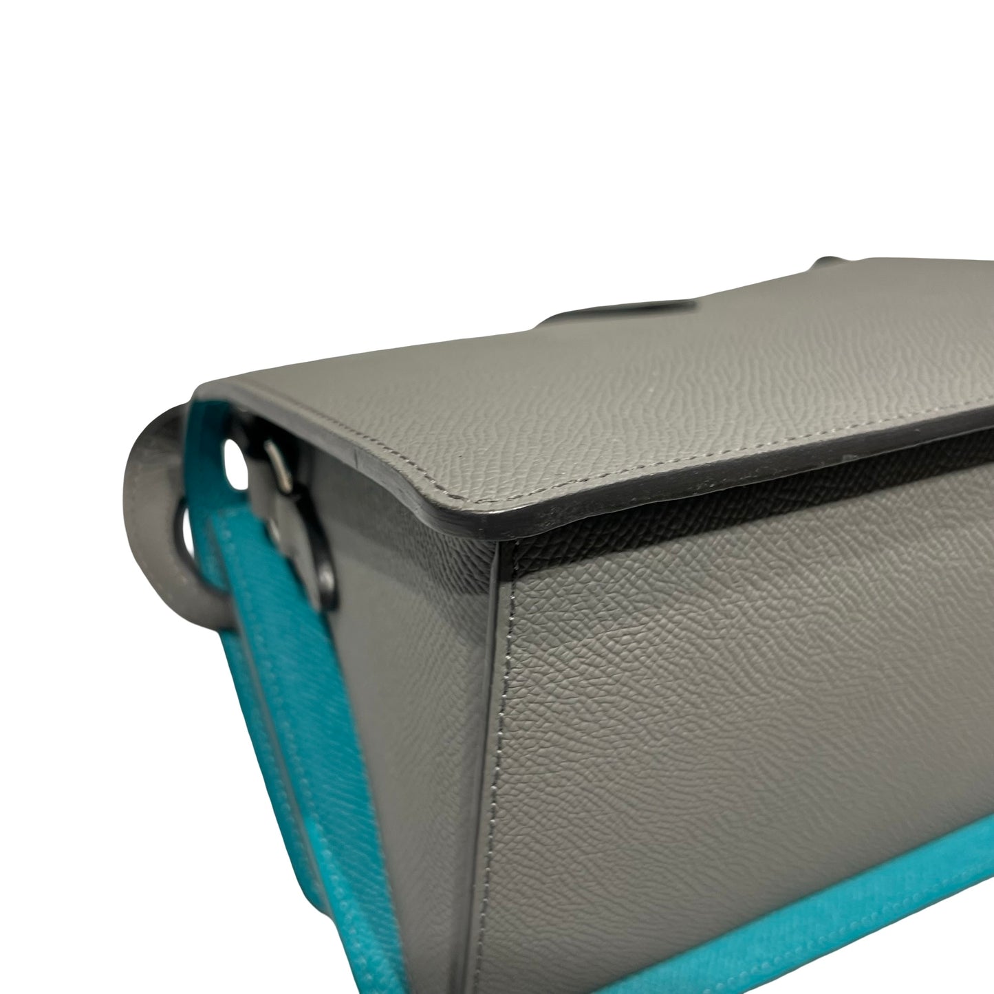 Moynat Calfskin Leather Shoulder Shoulder Bag Grey PHW