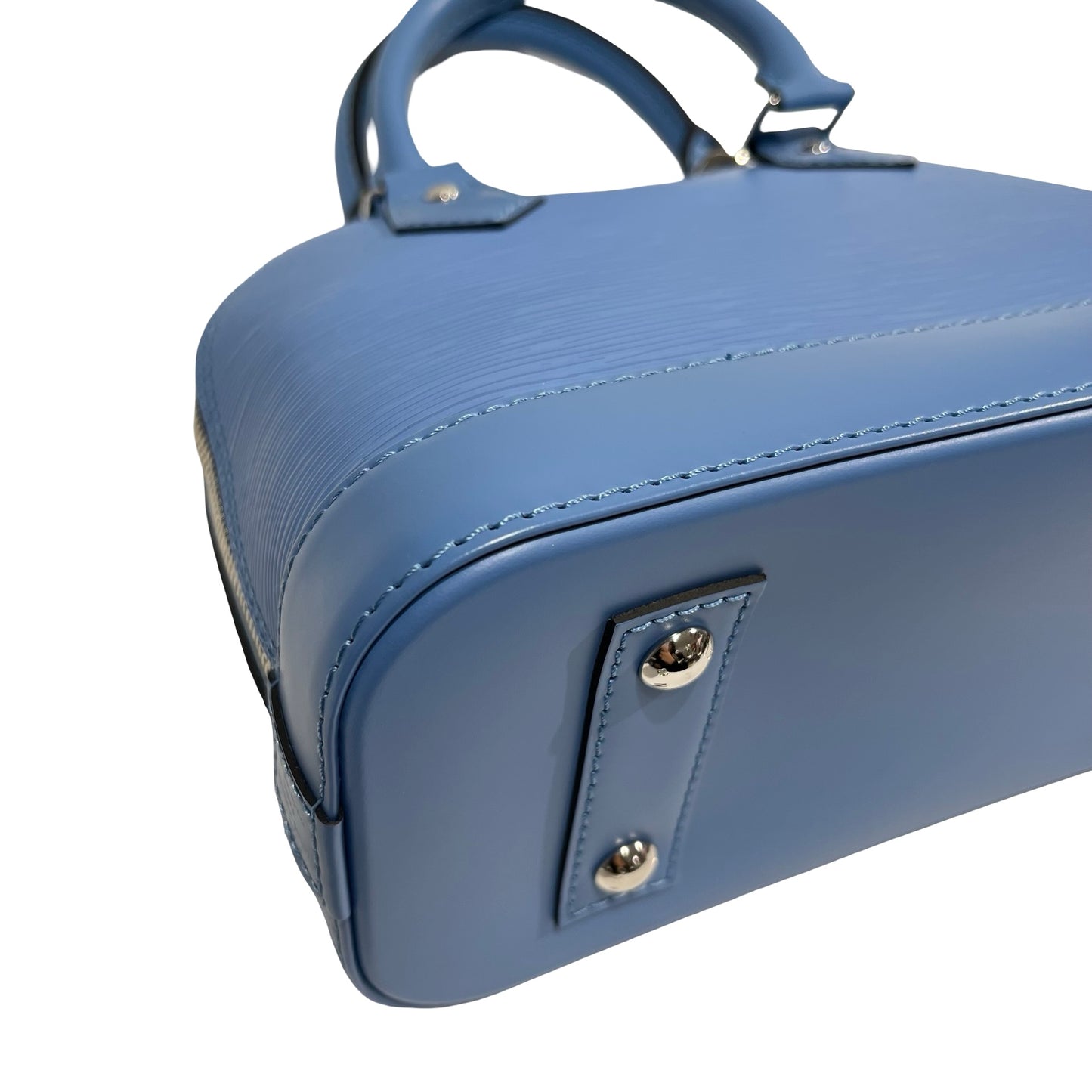 Used LOUIS VUITTON Calfskin Leather Alma Two Way Shoulder Bag PHW Blue