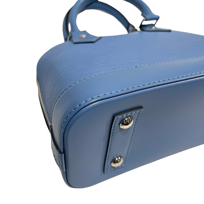 Used LOUIS VUITTON Calfskin Leather Alma Two Way Shoulder Bag PHW Blue