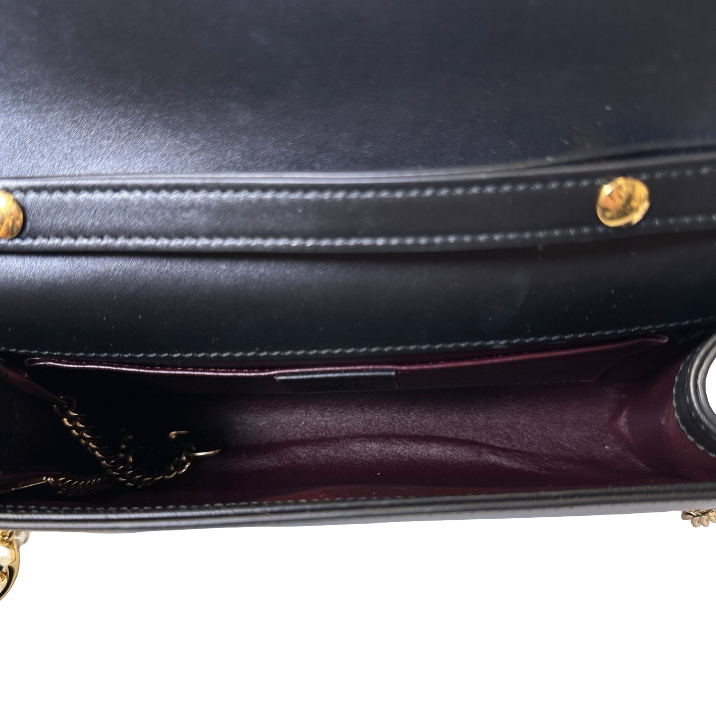 GUCCI Leather Zumi Shoulder Bag Black