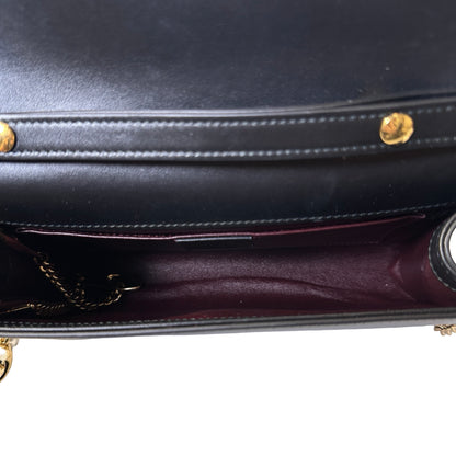 GUCCI Leather Zumi Shoulder Bag Black