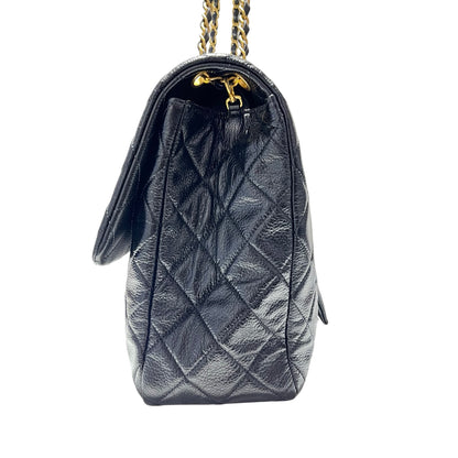 Used CHANEL Flap Shoulder Bag Black GHW