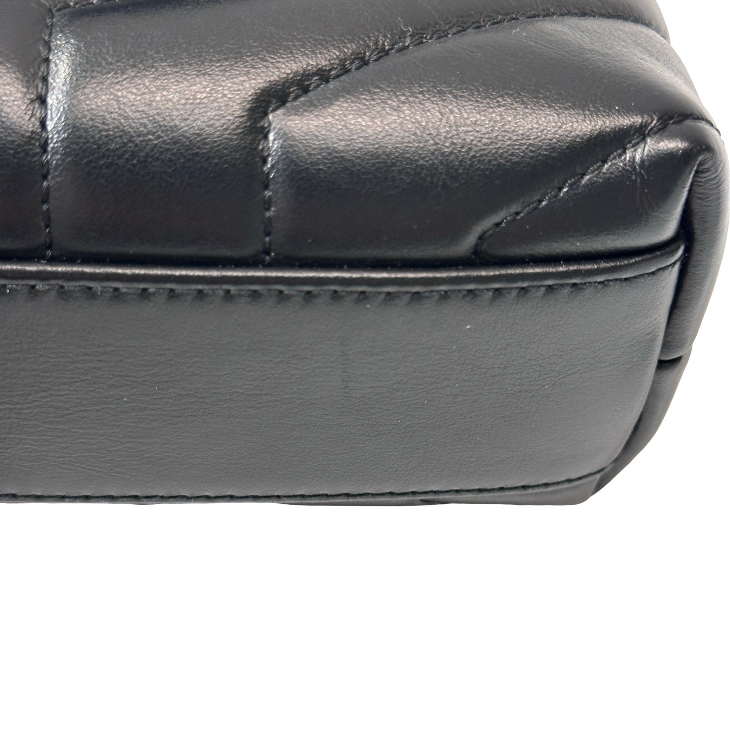 SAINT LAURENT Matelassé Calfskin Loulou Shoulder Bag Black